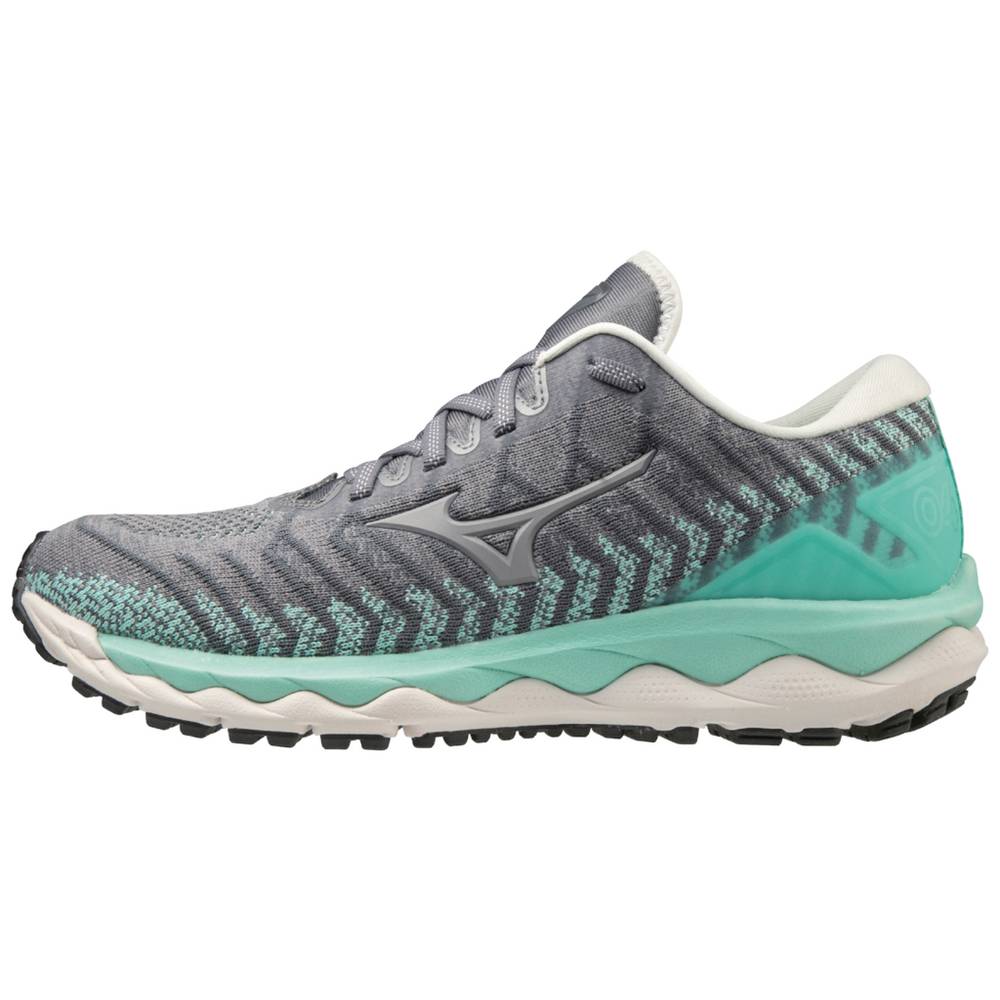 Damske Bezecke Topanky Mizuno Wave Sky 4 WAVEKNIT™ Siva/Tyrkysové Vypredaj GPQY89520